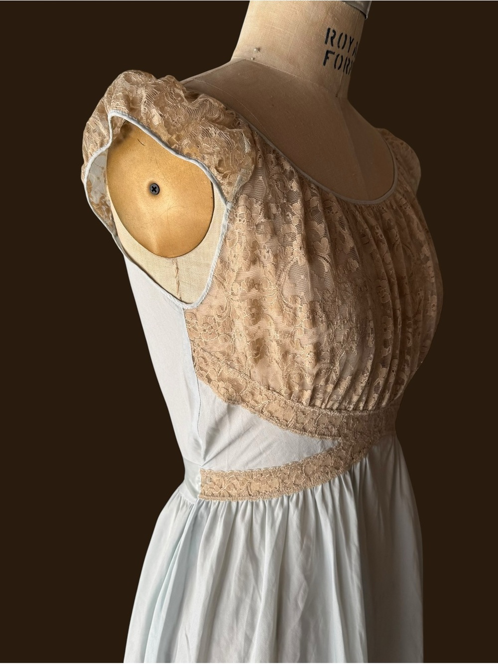 Vintage 50s Edwardian Inspired Lace Cotton Batiste Lingerie Slip Dress - Picture 7 of 10